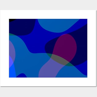 Blue Abstract 1118 - Groovy Blue And Purple Art Posters and Art